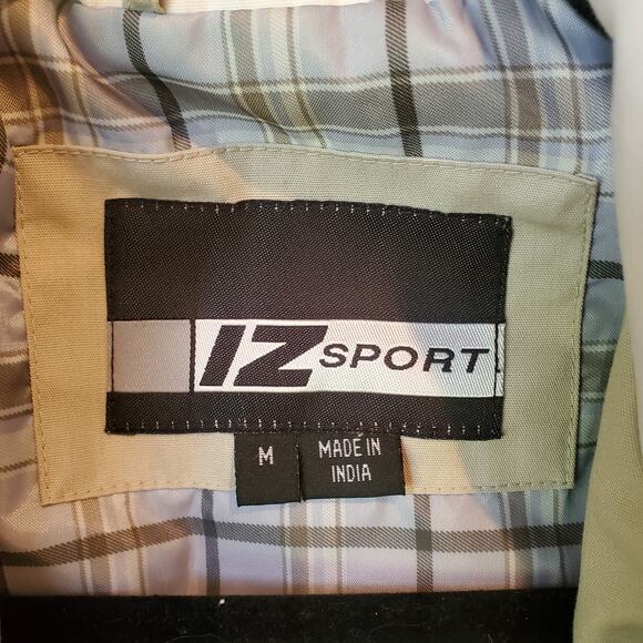 IZ Sport Beige Hooded Windbreaker Jacket Size M - Picture 2 of 11